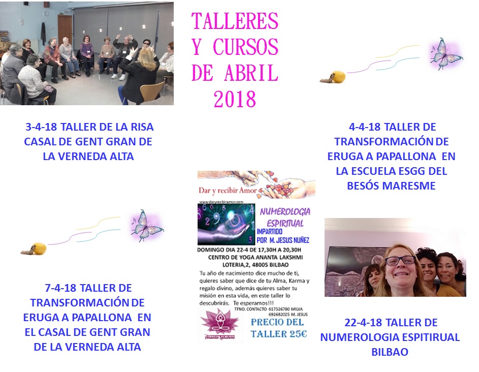 VARIOS TALLERES SOLIDARIOS DEL MES DE ABRIL