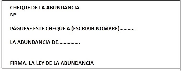 18  DÍA: ESCRIBE TU CHEQUE DE LA ABUNDANCIA