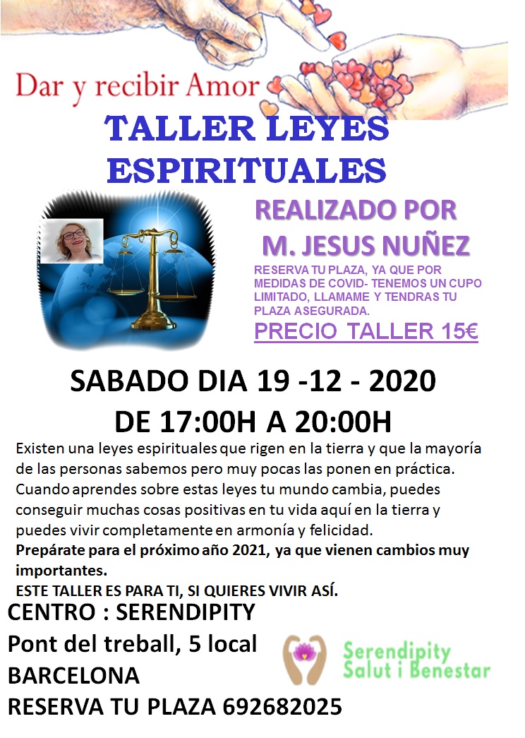 TALLER — LEYES ESPIRITUALES QUE RIGEN EN LA TIERRA