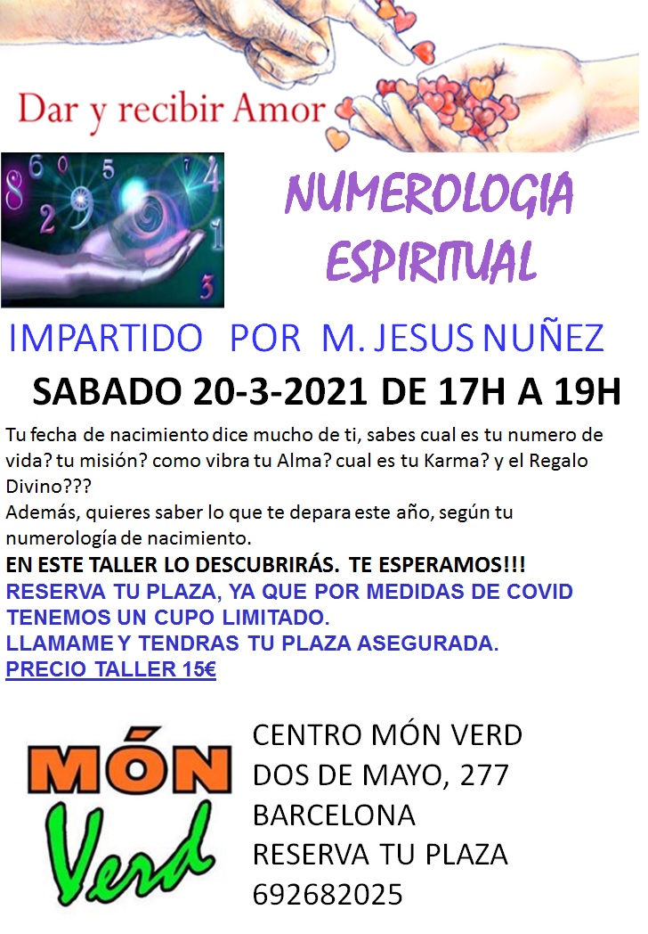 TALLER NUMEROLOGIA ESPIRITUAL