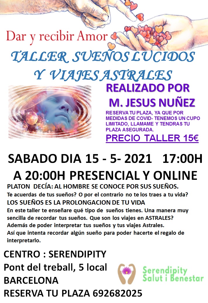 TALLER SUEÑOS LUCIDOS Y VIAJES ASTRALES