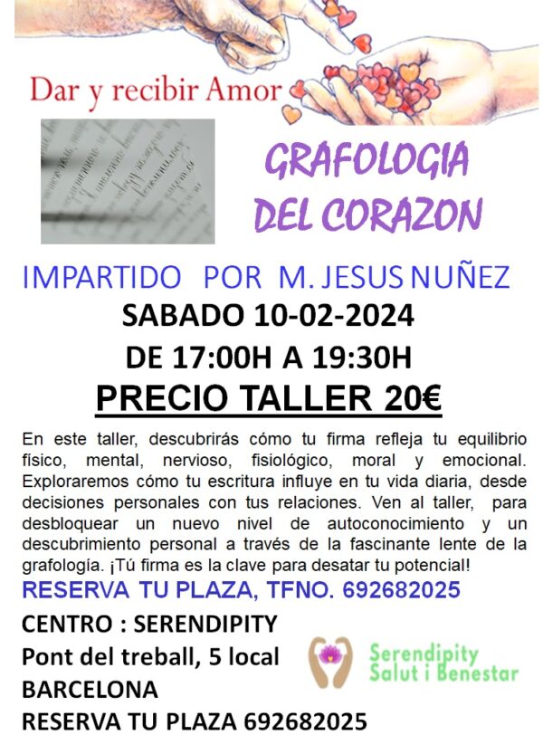 TALLER:  GRAFOLOGIA DEL CORAZON