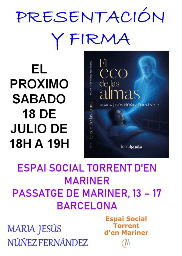 PRESENTACIÓN DE MI NUEVO LIBRO: EL ECO DE LAS ALMAS